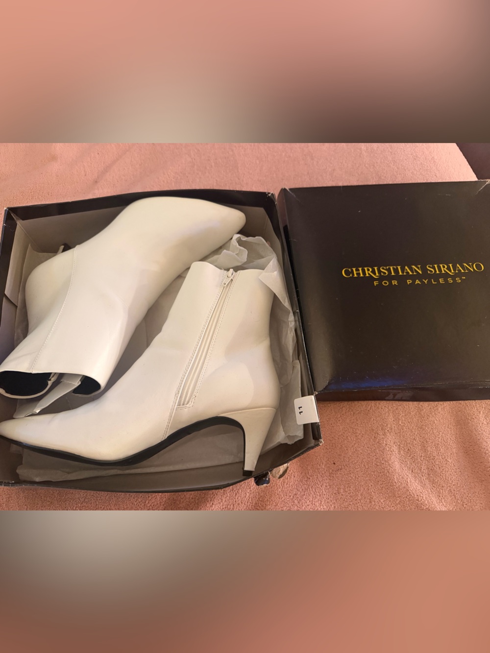 Christian Siriano White Pointed Toe Ankle Booties